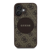 Apple iPhone 16 Kılıf Guess Orjinal Lisanslı M-safe Şarj Özellikli Yazı Logolu Circle Classic Kapak