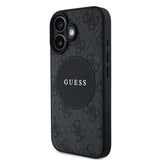 Apple iPhone 16 Kılıf Guess Orjinal Lisanslı M-safe Şarj Özellikli Yazı Logolu Circle Classic Kapak