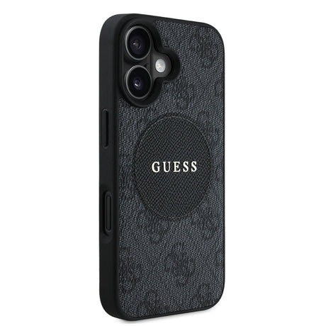 Apple iPhone 16 Kılıf Guess Orjinal Lisanslı M-safe Şarj Özellikli Yazı Logolu Circle Classic Kapak