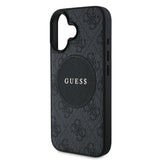 Apple iPhone 16 Kılıf Guess Orjinal Lisanslı M-safe Şarj Özellikli Yazı Logolu Circle Classic Kapak