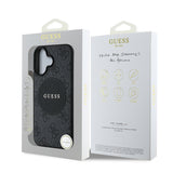 Apple iPhone 16 Kılıf Guess Orjinal Lisanslı M-safe Şarj Özellikli Yazı Logolu Circle Classic Kapak