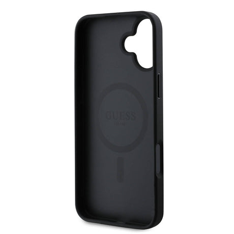 Apple iPhone 16 Kılıf Guess Orjinal Lisanslı M-safe Şarj Özellikli Yazı Logolu Grained Kapak