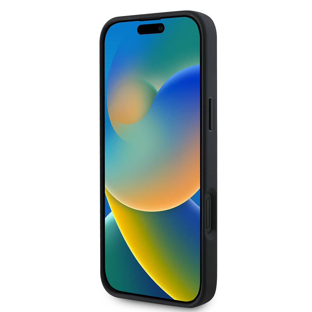 Apple iPhone 16 Kılıf Guess Orjinal Lisanslı M-safe Şarj Özellikli Yazı Logolu Grained Kapak