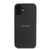 Apple iPhone 16 Kılıf Guess Orjinal Lisanslı M-safe Şarj Özellikli Yazı Logolu Grained Kapak
