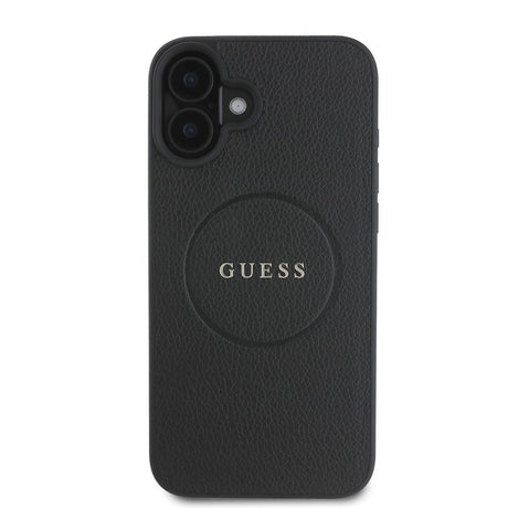 Apple iPhone 16 Kılıf Guess Orjinal Lisanslı M-safe Şarj Özellikli Yazı Logolu Grained Kapak