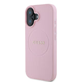 Apple iPhone 16 Kılıf Guess Orjinal Lisanslı M-safe Şarj Özellikli Yazı Logolu Grained Kapak
