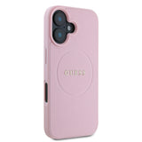 Apple iPhone 16 Kılıf Guess Orjinal Lisanslı M-safe Şarj Özellikli Yazı Logolu Grained Kapak