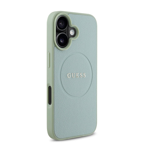 Apple iPhone 16 Kılıf Guess Orjinal Lisanslı M-safe Şarj Özellikli Yazı Logolu Grained Kapak