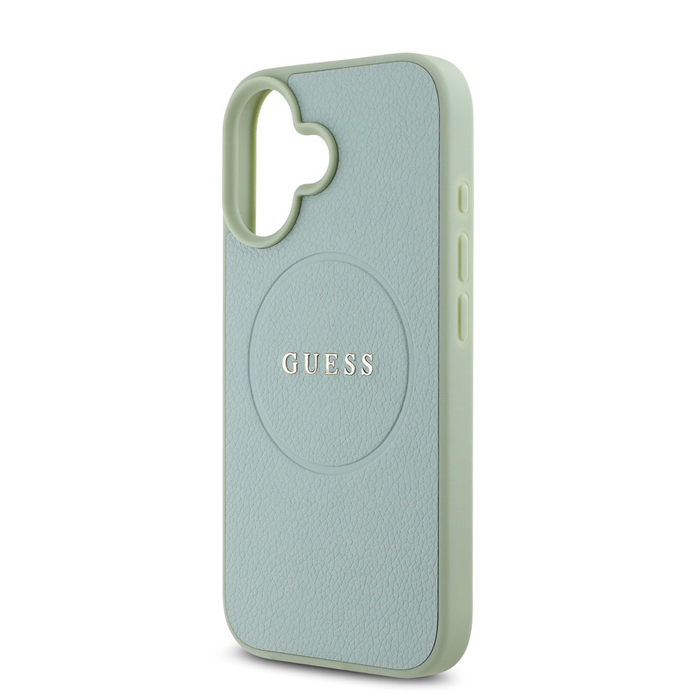Apple iPhone 16 Kılıf Guess Orjinal Lisanslı M-safe Şarj Özellikli Yazı Logolu Grained Kapak