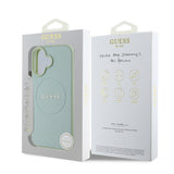 Apple iPhone 16 Kılıf Guess Orjinal Lisanslı M-safe Şarj Özellikli Yazı Logolu Grained Kapak