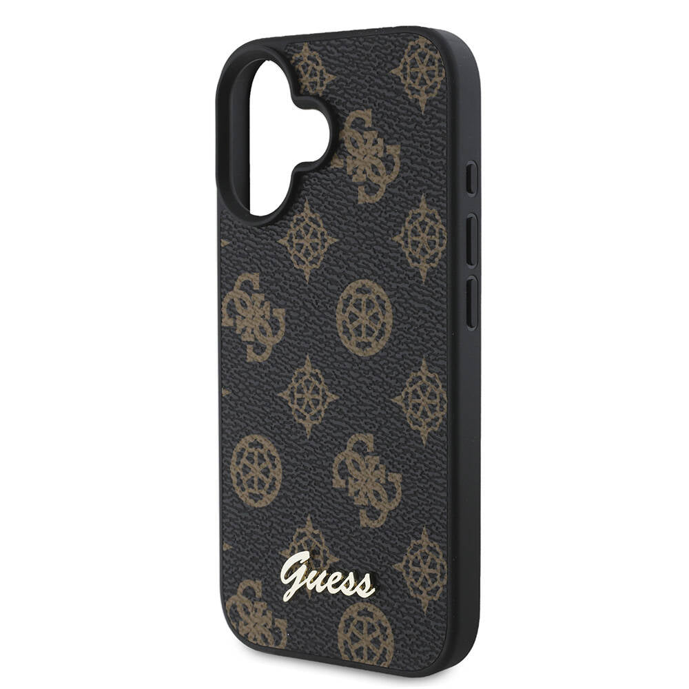 Apple iPhone 16 Kılıf Guess Orjinal Lisanslı M-safe Şarj Özellikli Yazı Logolu Peony Kapak