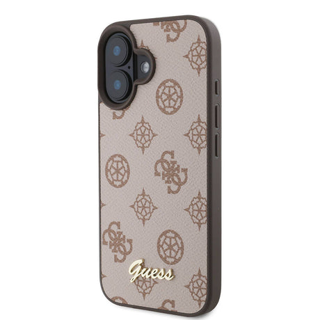 Apple iPhone 16 Kılıf Guess Orjinal Lisanslı M-safe Şarj Özellikli Yazı Logolu Peony Kapak
