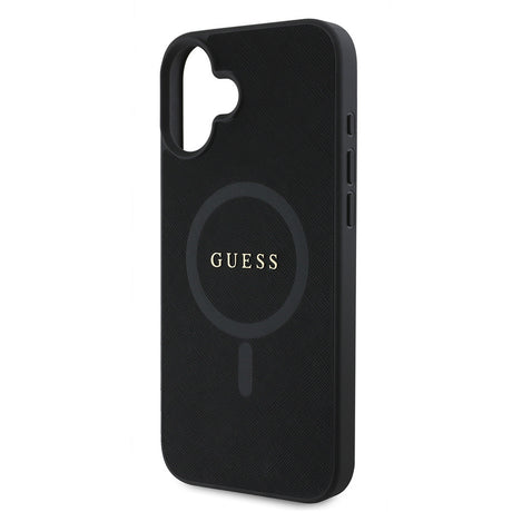 Apple iPhone 16 Kılıf Guess Orjinal Lisanslı M-safe Şarj Özellikli Yazı Logolu Saffiano Classic Kapak