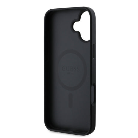 Apple iPhone 16 Kılıf Guess Orjinal Lisanslı M-safe Şarj Özellikli Yazı Logolu Saffiano Classic Kapak