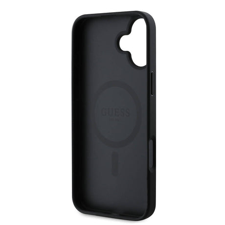 Apple iPhone 16 Kılıf Guess Orjinal Lisanslı M-safe Şarj Özellikli Yazı Logolu Saffiano Peony Kapak