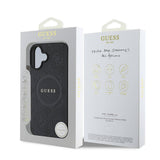 Apple iPhone 16 Kılıf Guess Orjinal Lisanslı M-safe Şarj Özellikli Yazı Logolu Saffiano Peony Kapak