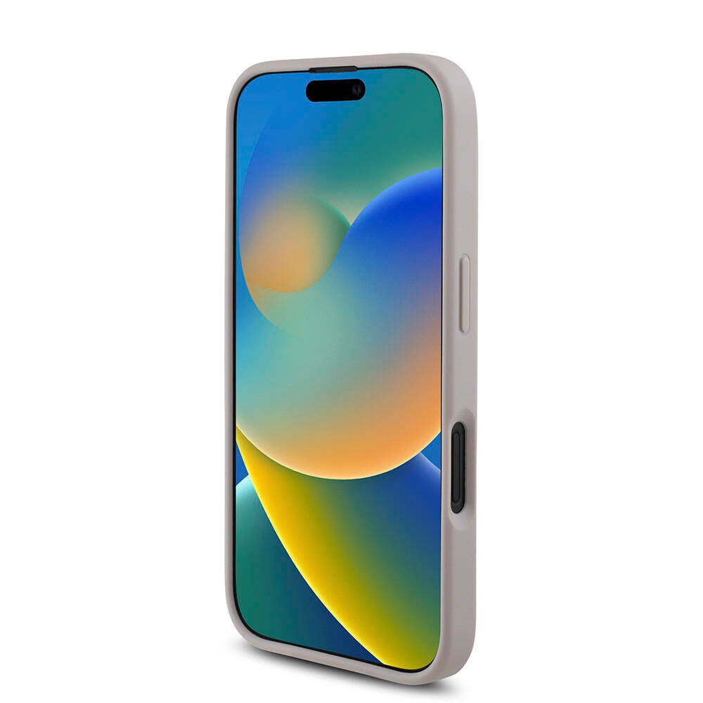 Apple iPhone 16 Kılıf Guess Orjinal Lisanslı PU Deri 4G Desenli Metal Büyük 4G ve Yazı Logolu Kapak