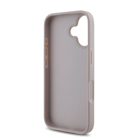 Apple iPhone 16 Kılıf Guess Orjinal Lisanslı PU Deri 4G Desenli Metal Büyük 4G ve Yazı Logolu Kapak