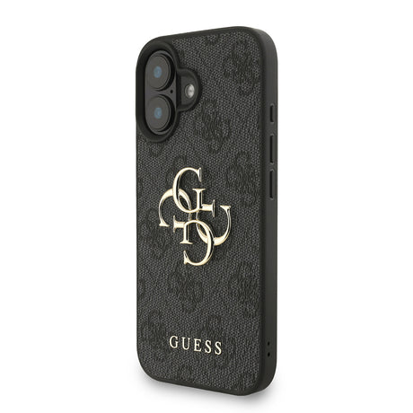 Apple iPhone 16 Kılıf Guess Orjinal Lisanslı PU Deri Bilek Askı İpli Metal Büyük 4G ve Yazı Logolu Kapak
