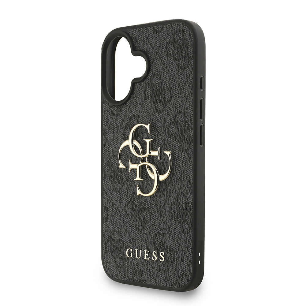 Apple iPhone 16 Kılıf Guess Orjinal Lisanslı PU Deri Bilek Askı İpli Metal Büyük 4G ve Yazı Logolu Kapak