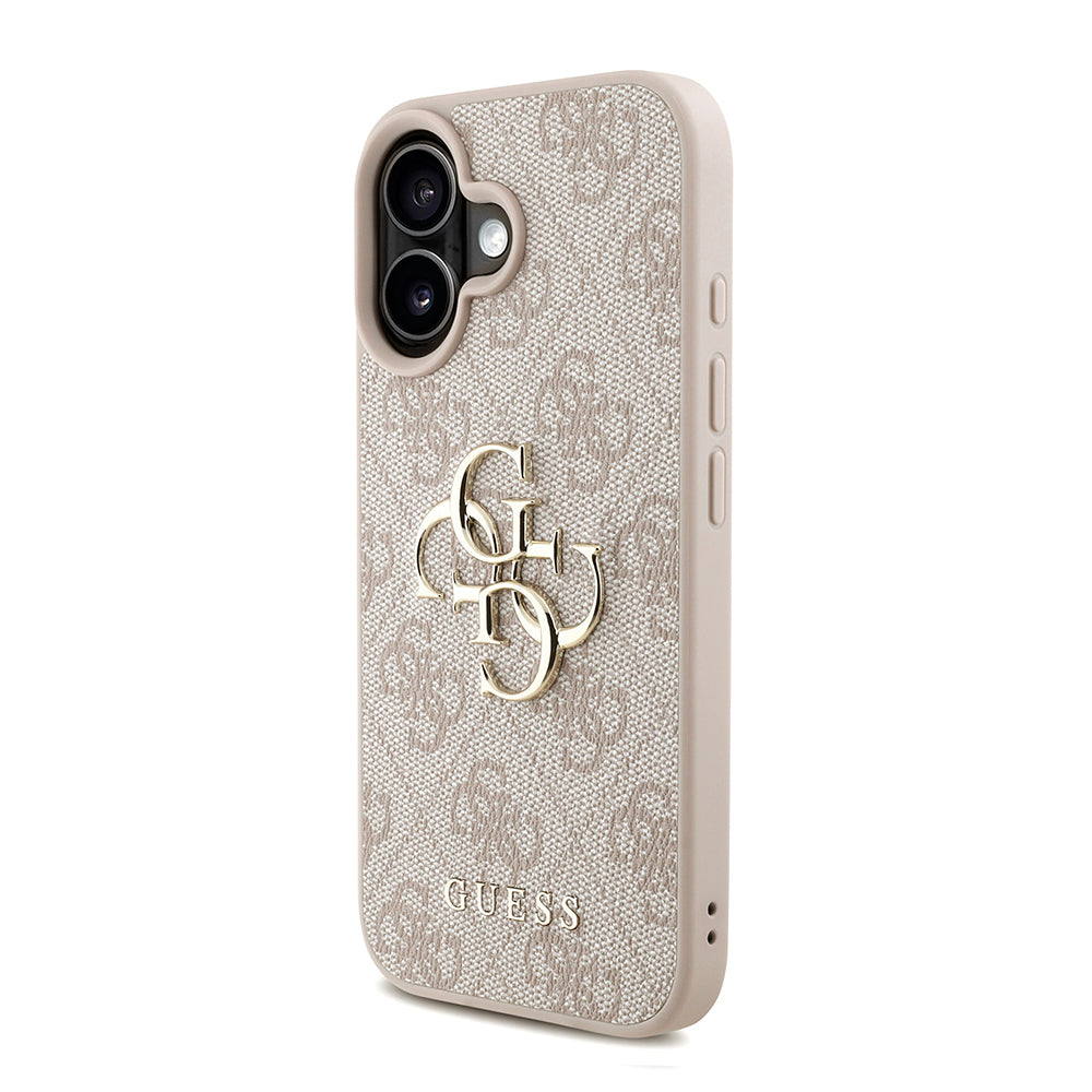 Apple iPhone 16 Kılıf Guess Orjinal Lisanslı PU Deri Bilek Askı İpli Metal Büyük 4G ve Yazı Logolu Kapak