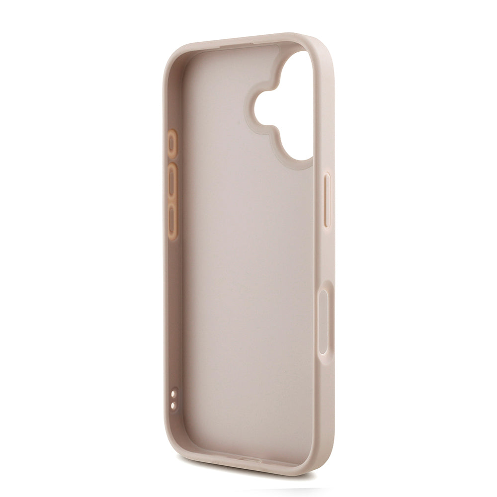 Apple iPhone 16 Kılıf Guess Orjinal Lisanslı PU Deri Bilek Askı İpli Metal Büyük 4G ve Yazı Logolu Kapak