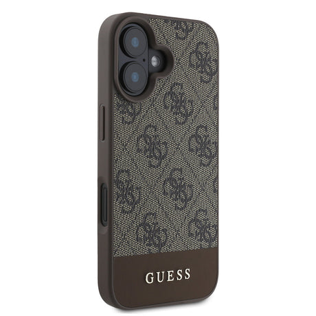 Apple iPhone 16 Kılıf Guess Orjinal Lisanslı PU Deri Şerit Logo Dizaynlı Kapak