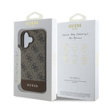 Apple iPhone 16 Kılıf Guess Orjinal Lisanslı PU Deri Şerit Logo Dizaynlı Kapak