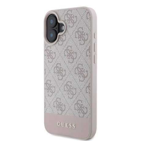 Apple iPhone 16 Kılıf Guess Orjinal Lisanslı PU Deri Şerit Logo Dizaynlı Kapak