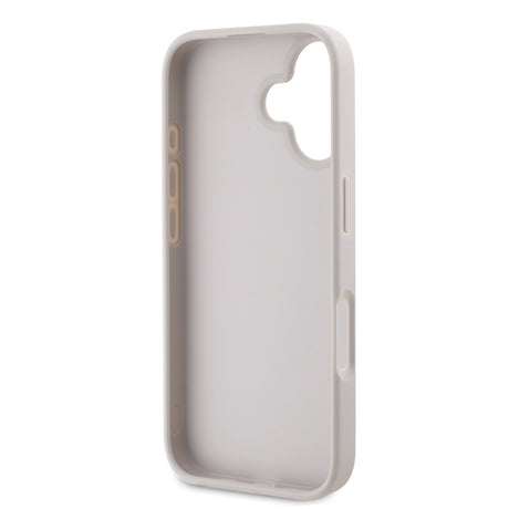 Apple iPhone 16 Kılıf Guess Orjinal Lisanslı PU Deri Taşlı Üçgen Logo 4G Desenli Strass Kapak
