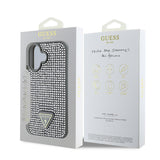 Apple iPhone 16 Kılıf Guess Orjinal Lisanslı Taşlı Arka Yüzey Üçgen Logolu Kapak