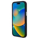Apple iPhone 16 Kılıf Guess Orjinal Lisanslı Yazı ve Taşlı 4G Logolu Metal Kamera Çerçeveli Silikon Kapak