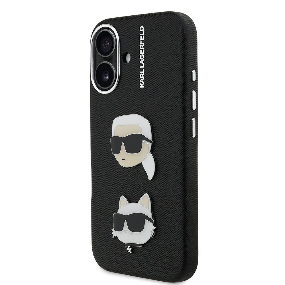 Apple iPhone 16 Kılıf Karl Lagerfeld Orjinal Lisanslı K&C Heads Pin Kapak