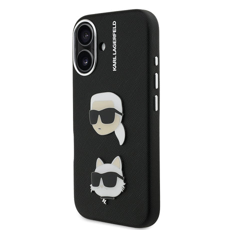 Apple iPhone 16 Kılıf Karl Lagerfeld Orjinal Lisanslı K&C Heads Pin Kapak
