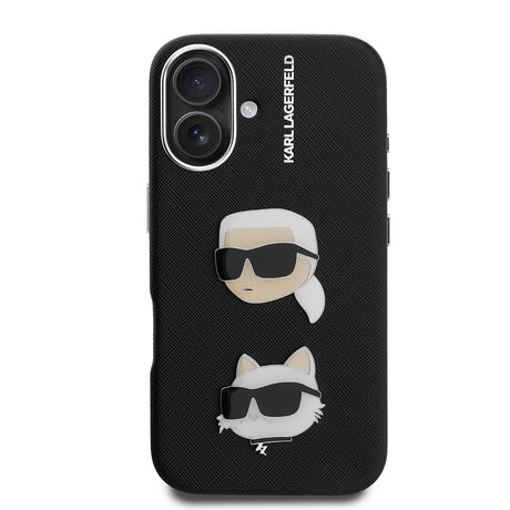 Apple iPhone 16 Kılıf Karl Lagerfeld Orjinal Lisanslı K&C Heads Pin Kapak