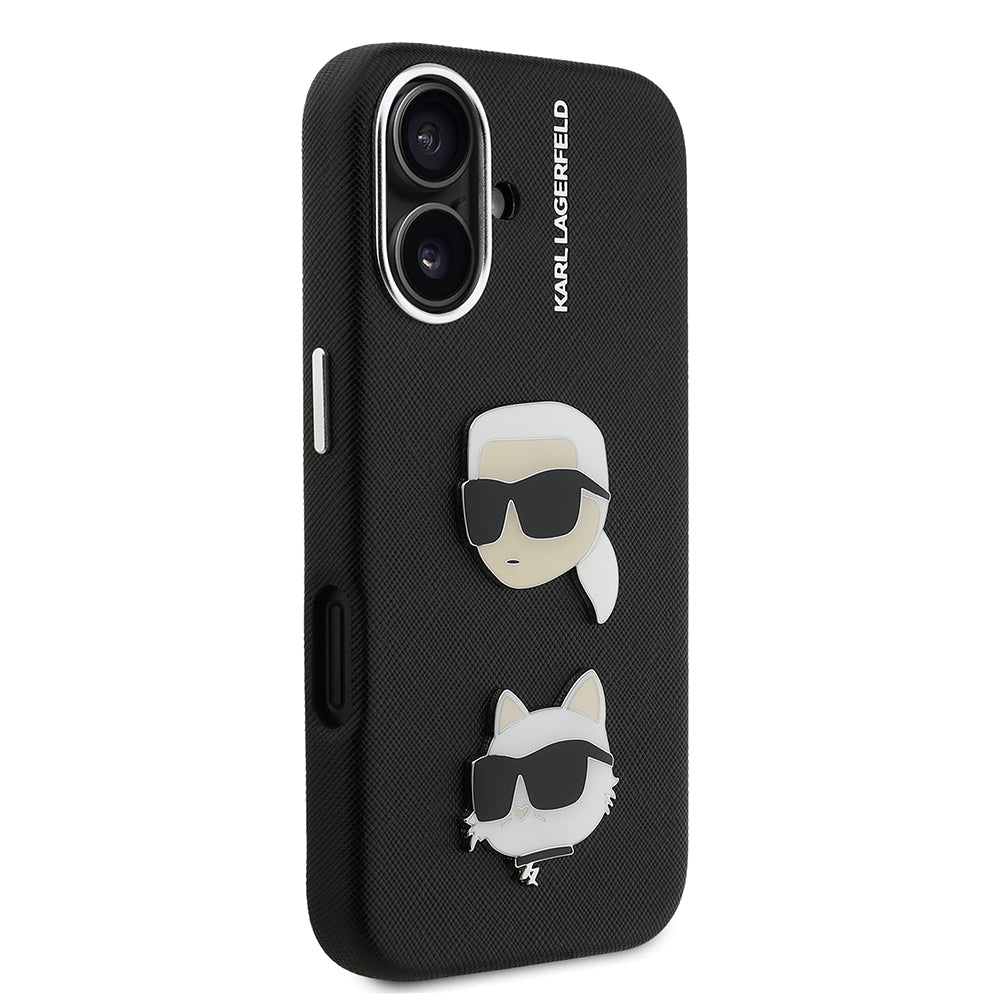Apple iPhone 16 Kılıf Karl Lagerfeld Orjinal Lisanslı K&C Heads Pin Kapak