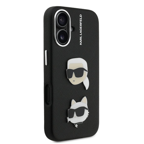 Apple iPhone 16 Kılıf Karl Lagerfeld Orjinal Lisanslı K&C Heads Pin Kapak
