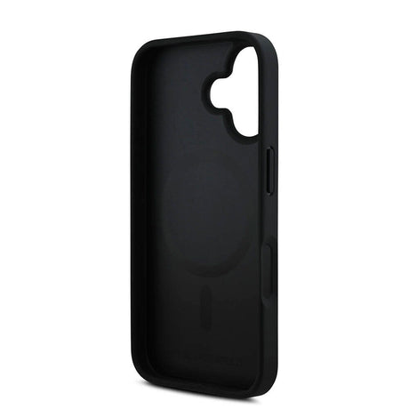 Apple iPhone 16 Kılıf Karl Lagerfeld Orjinal Lisanslı M-safe Şarj Özellikli PU Deri Karl Heads Desenli Klasik Logolu Kapak