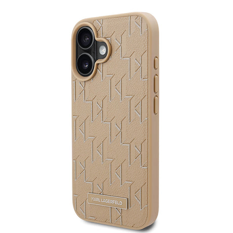 Apple iPhone 16 Kılıf Karl Lagerfeld Orjinal Lisanslı M-safe Şarj Özellikli KL Yazılı Hot Stamp Kapak
