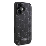 Apple iPhone 16 Kılıf Karl Lagerfeld Orjinal Lisanslı M-safe Şarj Özellikli KL Yazılı Hot Stamp Kapak