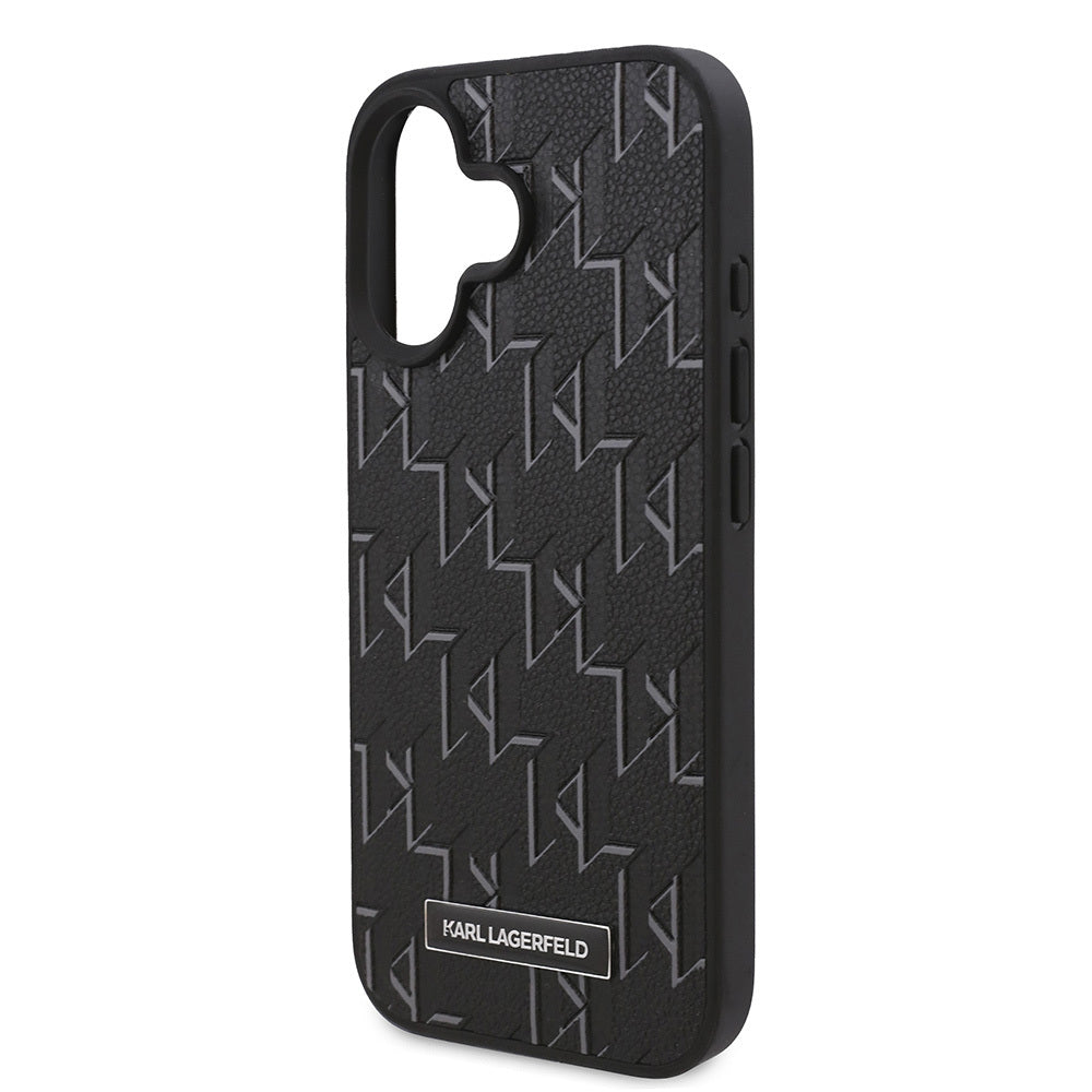 Apple iPhone 16 Kılıf Karl Lagerfeld Orjinal Lisanslı M-safe Şarj Özellikli KL Yazılı Hot Stamp Kapak