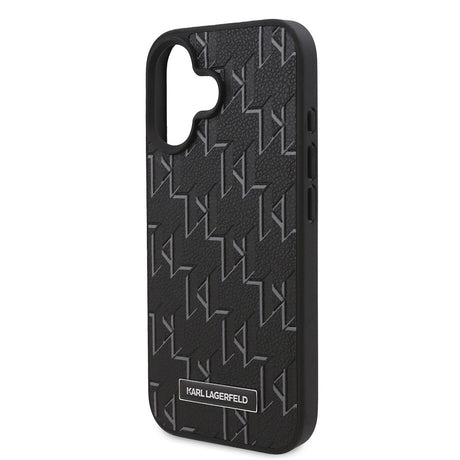 Apple iPhone 16 Kılıf Karl Lagerfeld Orjinal Lisanslı M-safe Şarj Özellikli KL Yazılı Hot Stamp Kapak