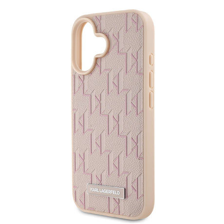 Apple iPhone 16 Kılıf Karl Lagerfeld Orjinal Lisanslı M-safe Şarj Özellikli KL Yazılı Hot Stamp Kapak