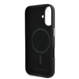 Apple iPhone 16 Kılıf Karl Lagerfeld Orjinal Lisanslı M-safe Şarj Özellikli Metal Kamera ve Buton Tasarımlı Plaka Logolu PU Deri Kapak