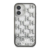 Apple iPhone 16 Kılıf Karl Lagerfeld Orjinal Lisanslı Simli KL Yazılı Monogram Gradient Kapak