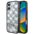 Apple iPhone 16 Kılıf Karl Lagerfeld Orjinal Lisanslı Simli KL Yazılı Monogram Gradient Kapak