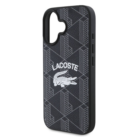 Apple iPhone 16 Kılıf Lacoste Orjinal Lisanslı M-safe Şarj Özellikli Mono Vintage Logo Kapak
