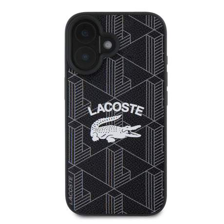 Apple iPhone 16 Kılıf Lacoste Orjinal Lisanslı M-safe Şarj Özellikli Mono Vintage Logo Kapak
