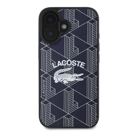 Apple iPhone 16 Kılıf Lacoste Orjinal Lisanslı M-safe Şarj Özellikli Mono Vintage Logo Kapak