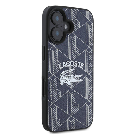 Apple iPhone 16 Kılıf Lacoste Orjinal Lisanslı M-safe Şarj Özellikli Mono Vintage Logo Kapak